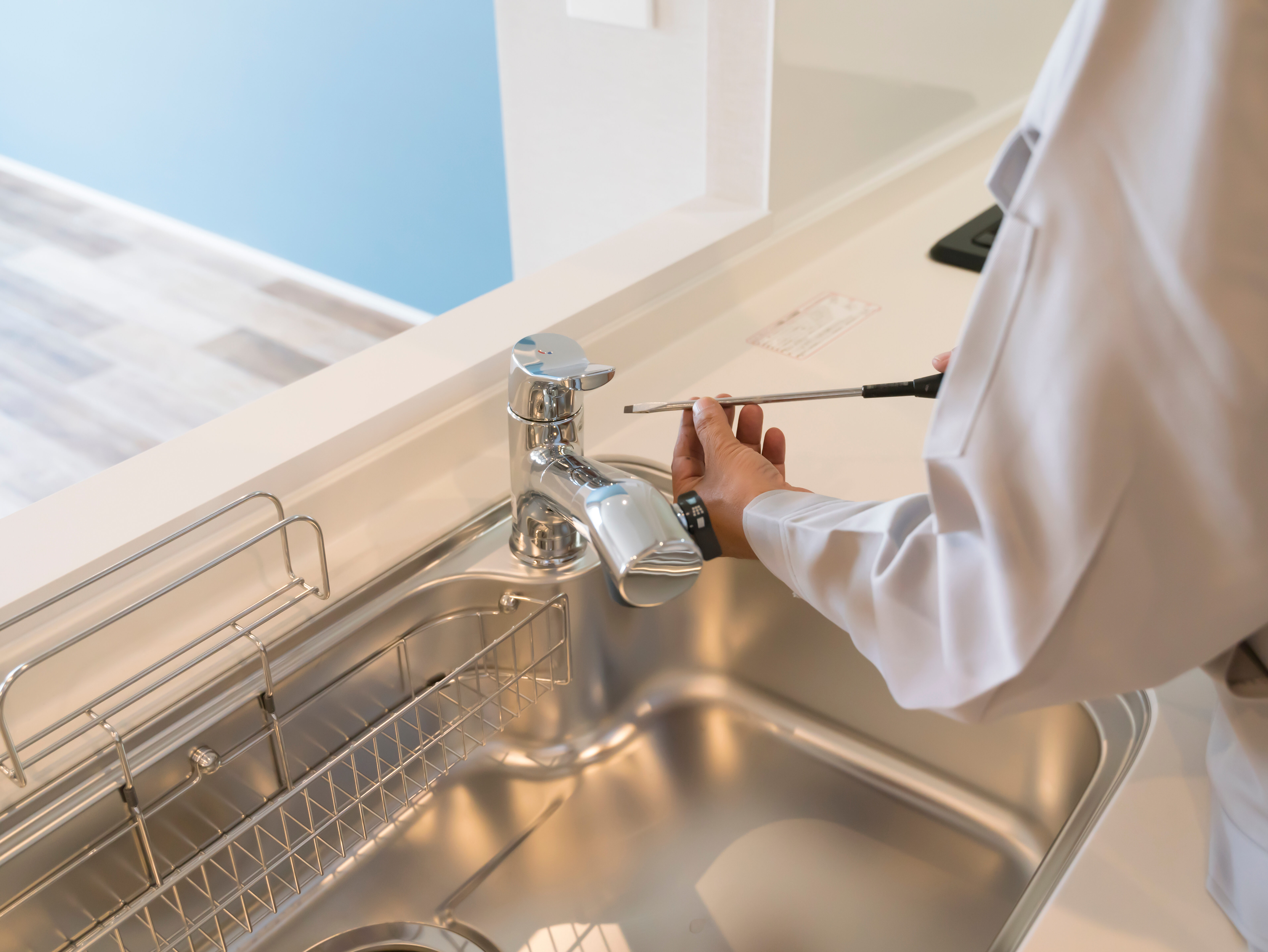 キッチン　水栓の点検　修理